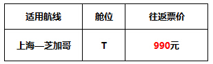 开航大促:东航上海飞芝加哥特价机票,往返低至990元!